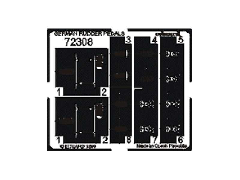 German Rudder Pedals 1/72 - blaszki - zdjęcie 1 German Rudder Pedals 1/72 - blaszki - zdjęcie 1