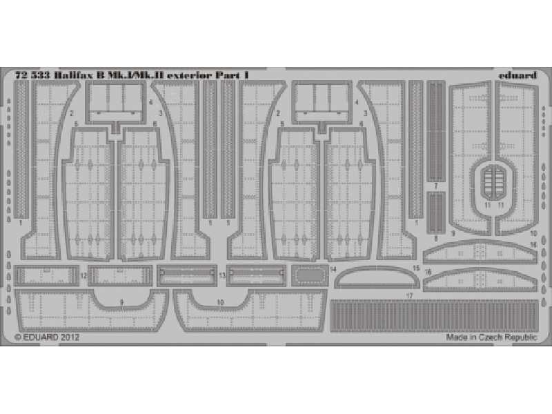 Halifax B Mk. I/Mk. II exterior 1/72 - Revell - blaszki - zdjęcie 1 Halifax B Mk. I/Mk. II exterior 1/72 - Revell - blaszki - zdjęcie 1