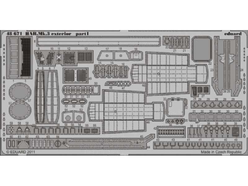 HAR. Mk.3 exterior 1/48 - Hasegawa - blaszki - zdjęcie 1 HAR. Mk.3 exterior 1/48 - Hasegawa - blaszki - zdjęcie 1