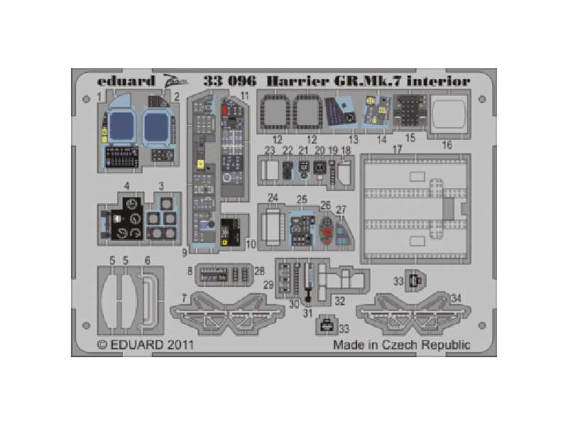 Harrier GR. Mk.7 interior S. A. 1/32 - Trumpeter - blaszki - zdjęcie 1 Harrier GR. Mk.7 interior S. A. 1/32 - Trumpeter - blaszki - zdjęcie 1