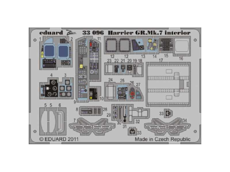  Harrier GR. Mk.7 interior S. A. 1/32 - Trumpeter - blaszki - zdjęcie 1