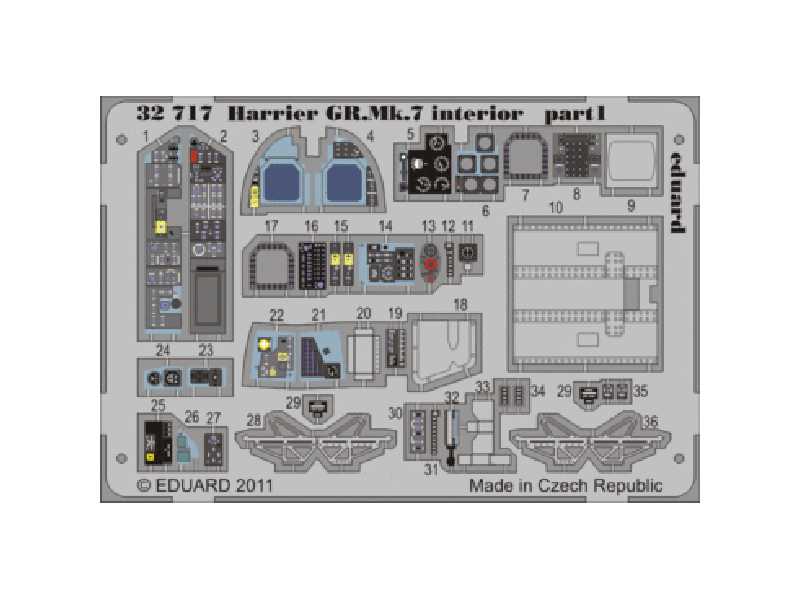 Harrier GR. Mk.7 interior S. A. 1/32 - Trumpeter - blaszki - zdjęcie 1 Harrier GR. Mk.7 interior S. A. 1/32 - Trumpeter - blaszki - zdjęcie 1