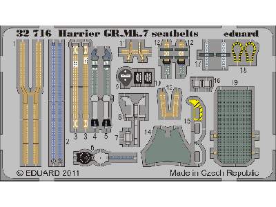  Harrier GR. Mk.7 seatbelts 1/32 - Trumpeter - blaszki - zdjęcie 1