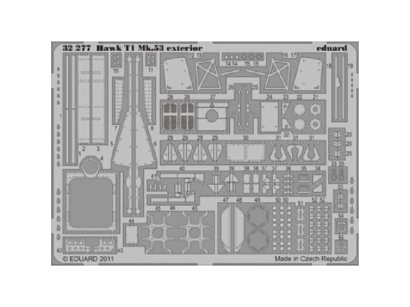 Hawk T1 Mk.53 exterior 1/32 - Revell - blaszki - zdjęcie 1 Hawk T1 Mk.53 exterior 1/32 - Revell - blaszki - zdjęcie 1