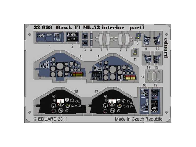 Hawk T1 Mk.53 interior S. A. 1/32 - Revell - blaszki - zdjęcie 1 Hawk T1 Mk.53 interior S. A. 1/32 - Revell - blaszki - zdjęcie 1
