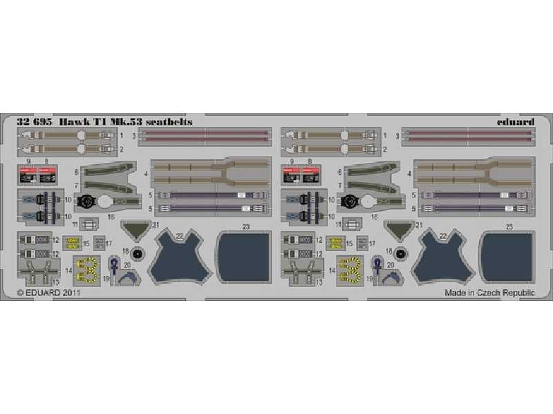 Hawk T1 Mk.53 seatbelts 1/32 - Revell - blaszki - zdjęcie 1 Hawk T1 Mk.53 seatbelts 1/32 - Revell - blaszki - zdjęcie 1