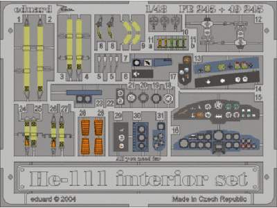  He 111 interior 1/48 - Monogram - blaszki - zdjęcie 1