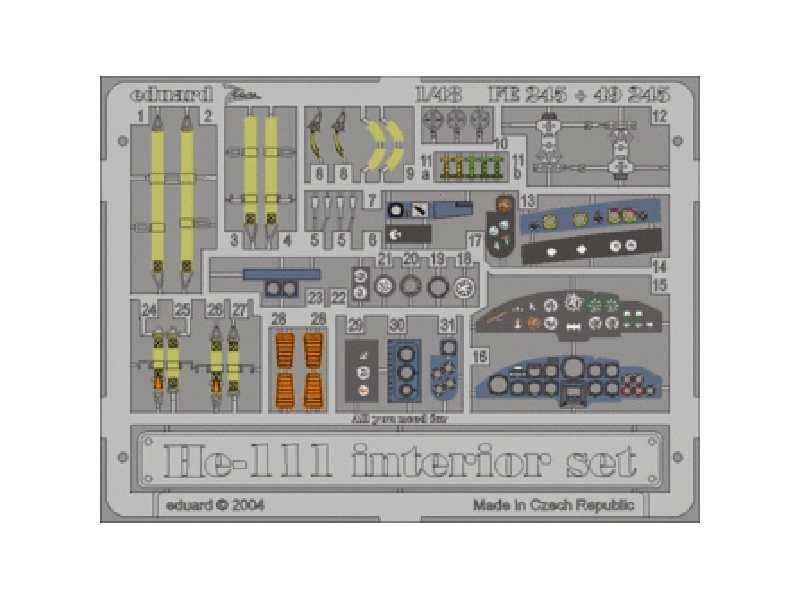  He 111 interior 1/48 - Monogram - blaszki - zdjęcie 1