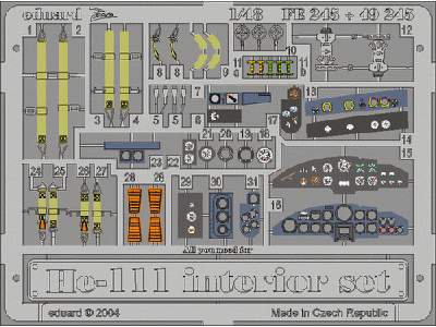  He 111 interior 1/48 - Monogram - blaszki - zdjęcie 2