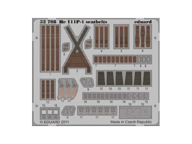 He 111 seatbelts 1/32 - Revell - blaszki - zdjęcie 1 He 111 seatbelts 1/32 - Revell - blaszki - zdjęcie 1