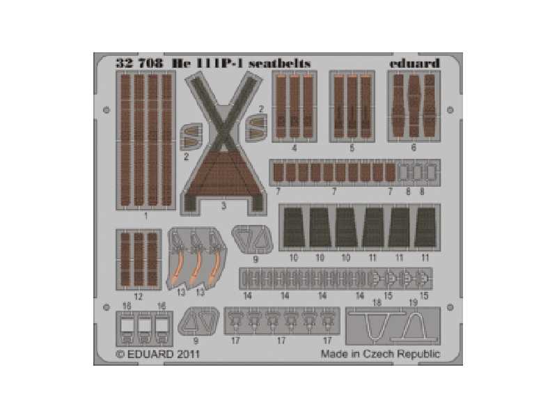  He 111 seatbelts 1/32 - Revell - blaszki - zdjęcie 1