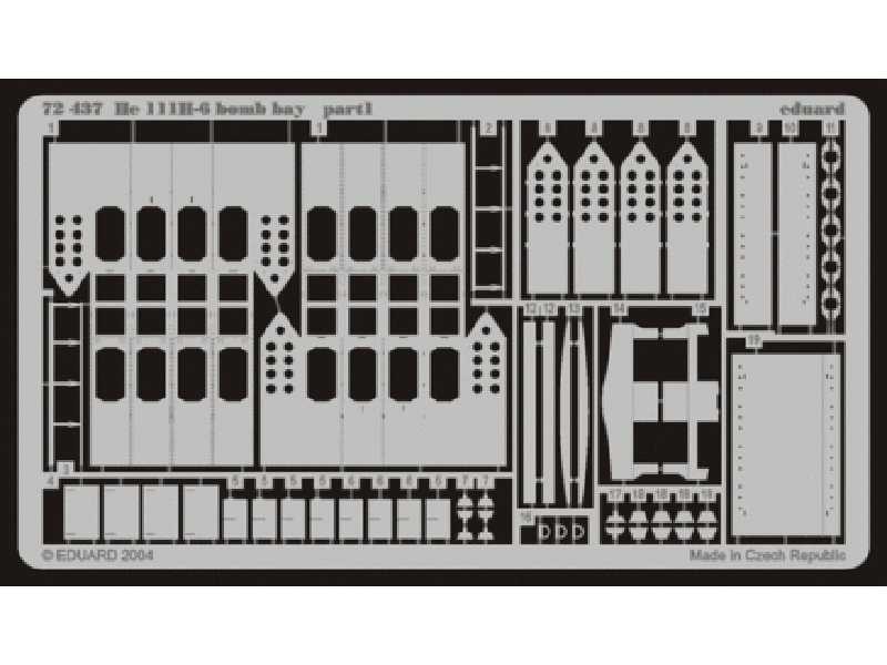 He 111H-6 bomb bay 1/72 - Hasegawa - blaszki - zdjęcie 1 He 111H-6 bomb bay 1/72 - Hasegawa - blaszki - zdjęcie 1