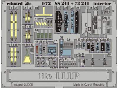  He 111P interior 1/72 - Hasegawa - blaszki - zdjęcie 1
