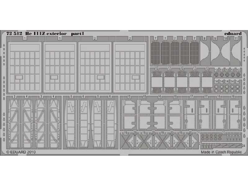  He 111Z exterior 1/72 - Hasegawa - blaszki - zdjęcie 1