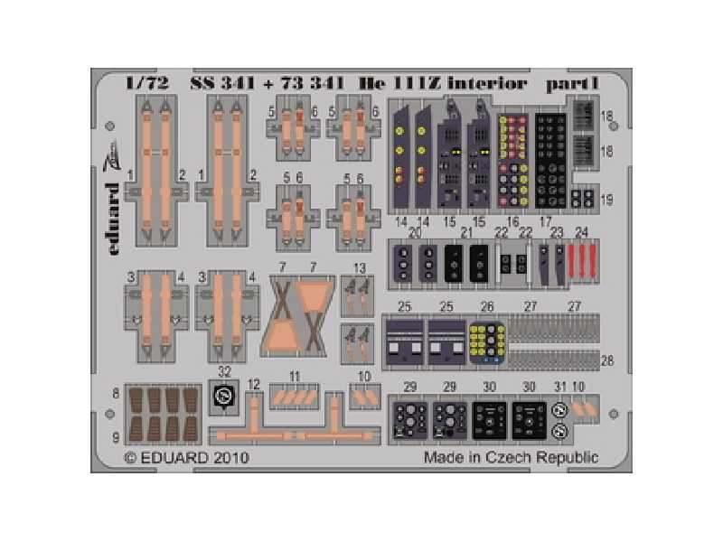 He 111Z interior S. A. 1/72 - Hasegawa - blaszki - zdjęcie 1 He 111Z interior S. A. 1/72 - Hasegawa - blaszki - zdjęcie 1