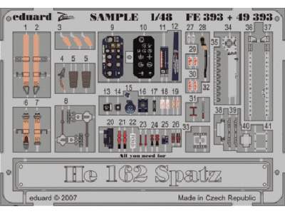  He 162 Spatz S. A. 1/48 - Dragon - blaszki - zdjęcie 1