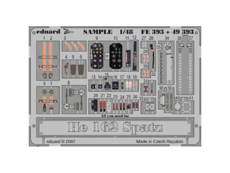  He 162 Spatz S. A. 1/48 - Dragon - blaszki - zdjęcie 1