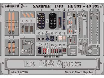  He 162 Spatz S. A. 1/48 - Dragon - blaszki - zdjęcie 2