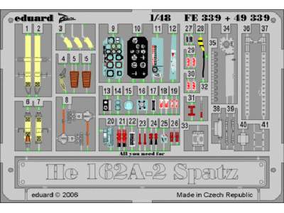  He 162A-2 Spatz 1/48 - Tamiya - blaszki - zdjęcie 1