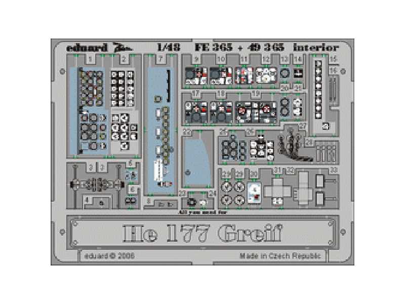 He 177 Greif interior 1/48 - CMK / MPM - blaszki - zdjęcie 1 He 177 Greif interior 1/48 - CMK / MPM - blaszki - zdjęcie 1