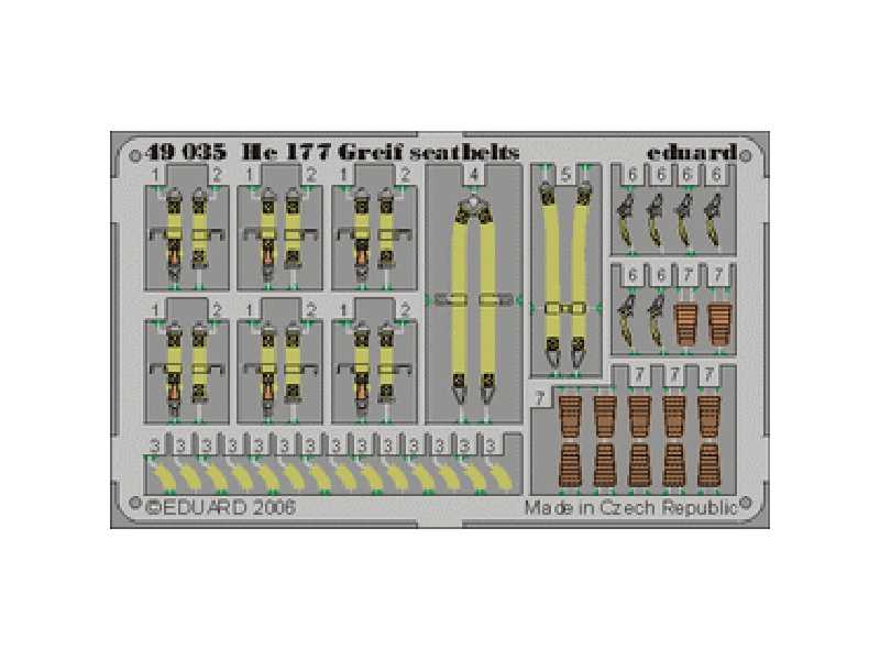  He 177 Greif seatbelts 1/48 - CMK / MPM - blaszki - zdjęcie 1