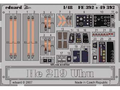  He 219 Uhu S. A. 1/48 - Tamiya - blaszki - zdjęcie 2