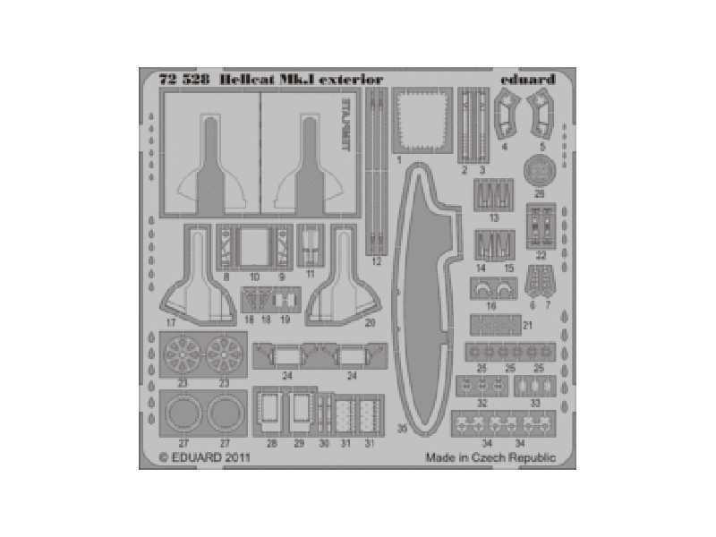  Hellcat Mk. I exterior 1/72 - Eduard - blaszki - zdjęcie 1