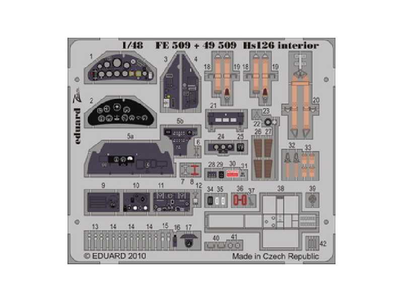  Hs 126 interior S. A. 1/48 - Icm - blaszki - zdjęcie 1