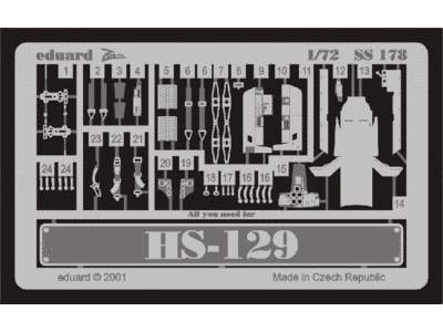  Hs 129 1/72 - Italeri - blaszki - zdjęcie 1