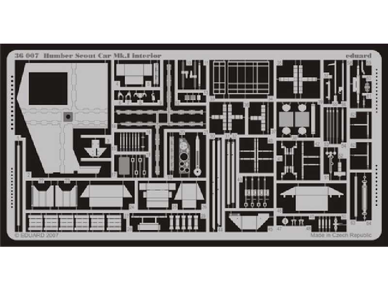  Humber Scout Car Mk. I interior 1/35 - Bronco - blaszki - zdjęcie 1