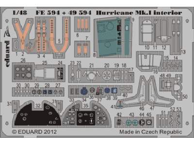  Hurricane Mk. I interior S. A. 1/48 - Italeri - blaszki - zdjęcie 1