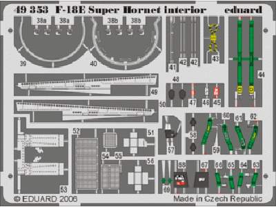  F-18E interior 1/48 - Hasegawa - blaszki - zdjęcie 1