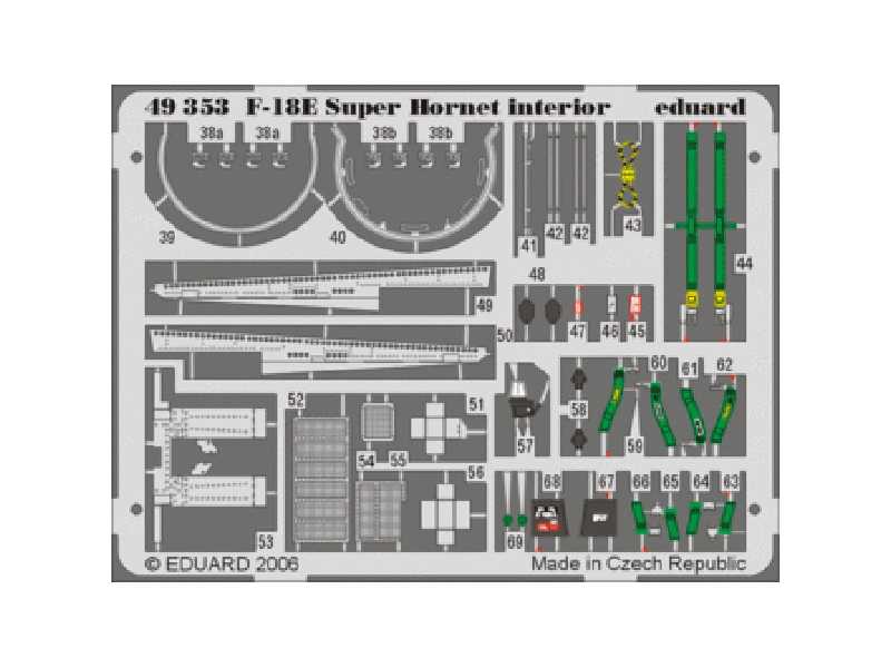F-18E interior 1/48 - Hasegawa - blaszki - zdjęcie 1 F-18E interior 1/48 - Hasegawa - blaszki - zdjęcie 1