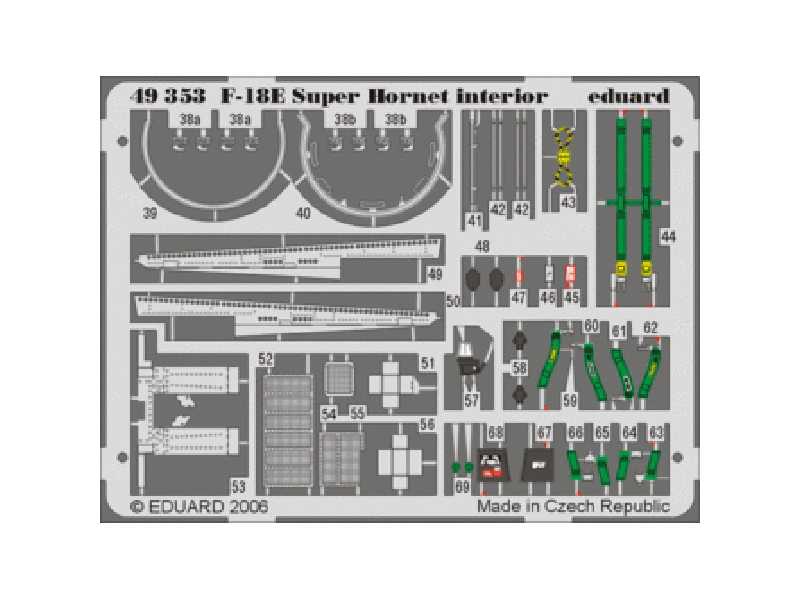  F-18E interior 1/48 - Hasegawa - blaszki - zdjęcie 1