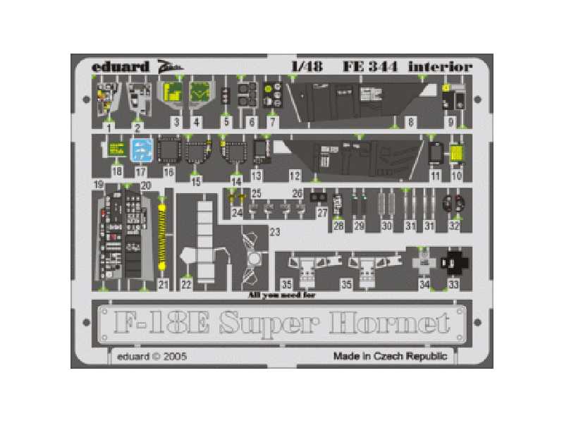  F-18E interior 1/48 - Revell - blaszki - zdjęcie 1