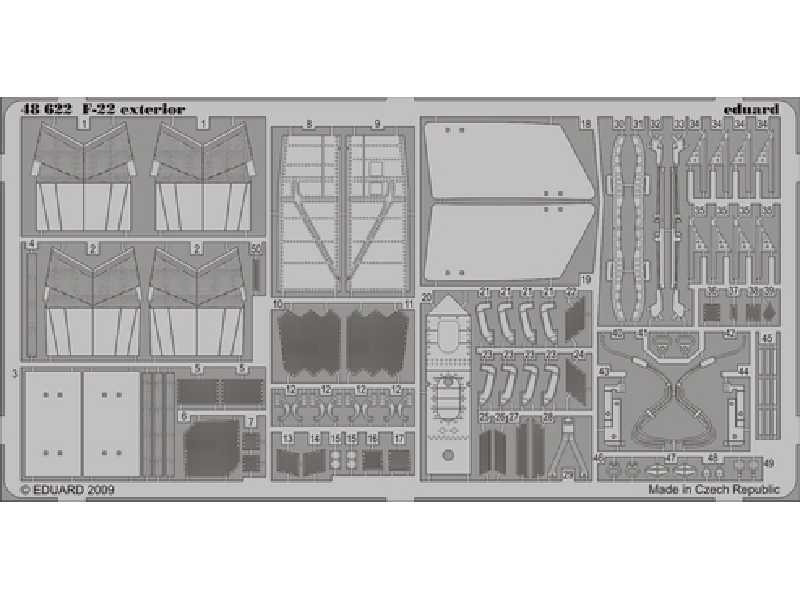  F-22 exterior 1/48 - Academy Minicraft - blaszki - zdjęcie 1