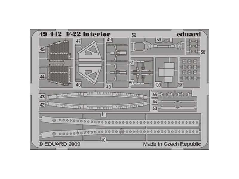 F-22 interior S. A. 1/48 - Academy Minicraft - blaszki - zdjęcie 1 F-22 interior S. A. 1/48 - Academy Minicraft - blaszki - zdjęcie 1