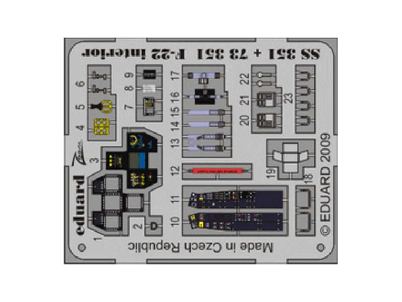 F-22 interior S. A. 1/72 - Hobby Boss - blaszki - zdjęcie 1 F-22 interior S. A. 1/72 - Hobby Boss - blaszki - zdjęcie 1