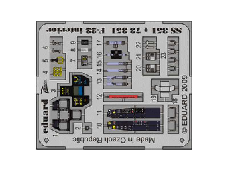  F-22 interior S. A. 1/72 - Hobby Boss - blaszki - zdjęcie 1