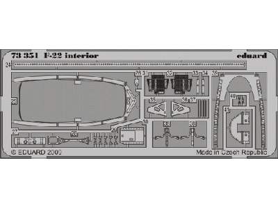  F-22 interior S. A. 1/72 - Hobby Boss - blaszki - zdjęcie 3