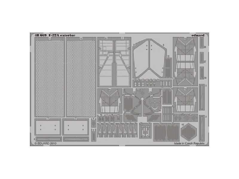  F-22A exterior 1/48 - Hasegawa - blaszki - zdjęcie 1