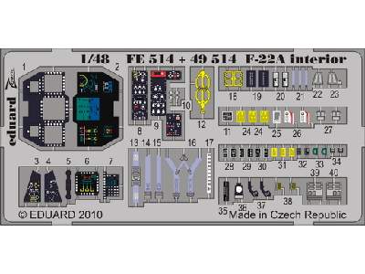  F-22A interior S. A. 1/48 - Hasegawa - blaszki - zdjęcie 1