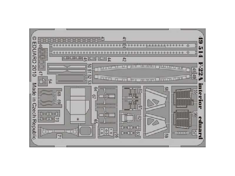  F-22A interior S. A. 1/48 - Hasegawa - blaszki - zdjęcie 1