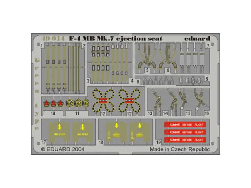  F-4 ejection seat green 1/48 - Hasegawa - blaszki - zdjęcie 1