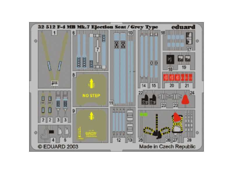  F-4 ejection seat grey 1/32 - Tamiya - blaszki - zdjęcie 1