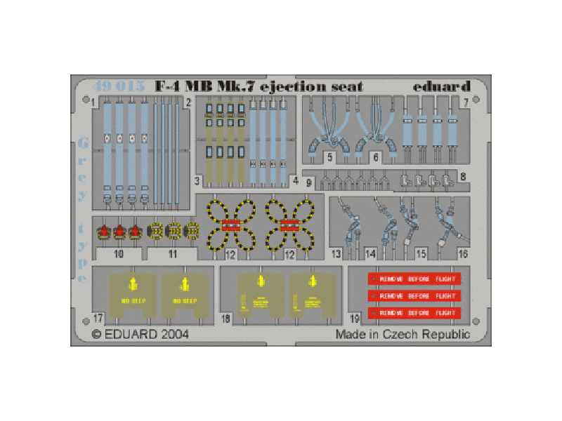  F-4 ejection seat grey 1/48 - Hasegawa - blaszki - zdjęcie 1