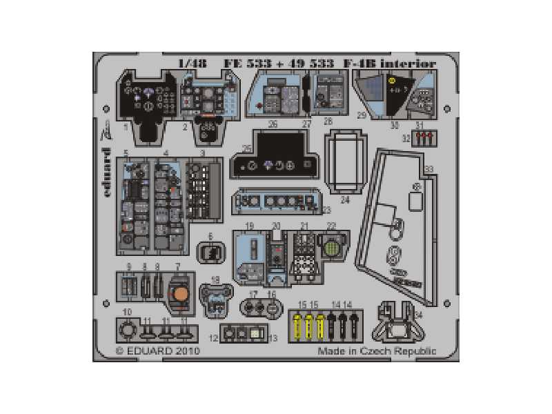  F-4B interior S. A. 1/48 - Hasegawa - blaszki - zdjęcie 1