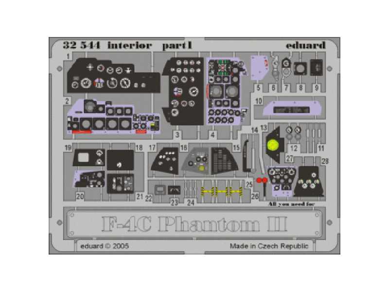  F-4C interior 1/32 - Tamiya - blaszki - zdjęcie 1