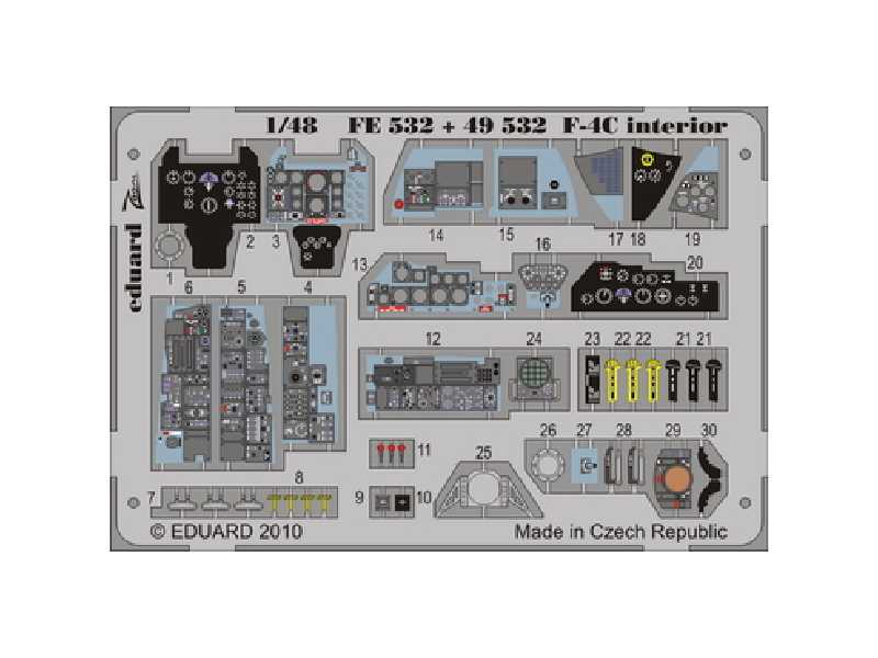 F-4C interior S. A. 1/48 - Hasegawa - blaszki - zdjęcie 1 F-4C interior S. A. 1/48 - Hasegawa - blaszki - zdjęcie 1