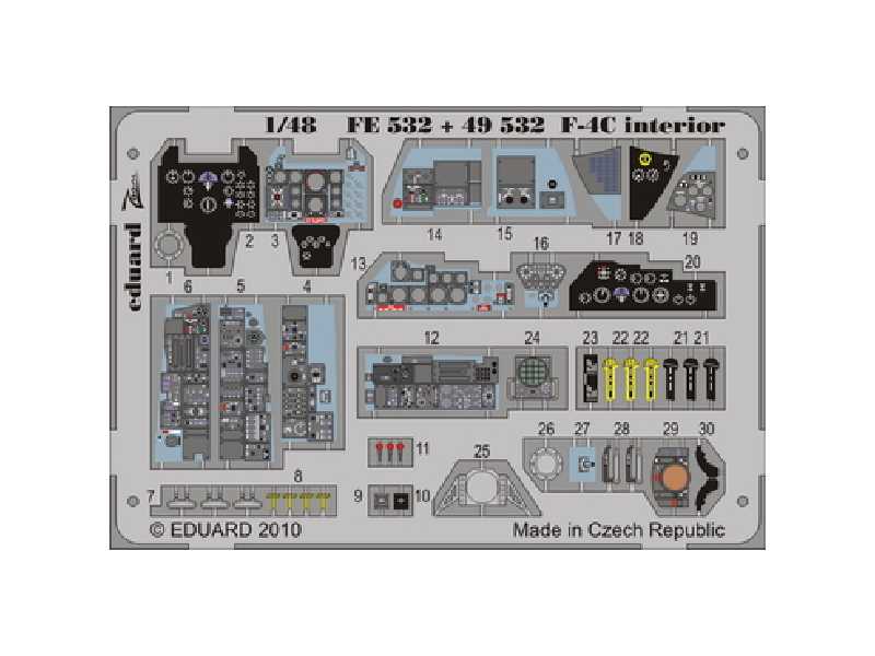  F-4C interior S. A. 1/48 - Hasegawa - blaszki - zdjęcie 1